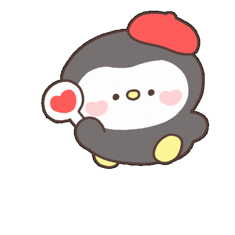 Heart Penguin Sticker