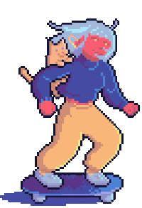 Pixel Skate Sticker by Inerciatic