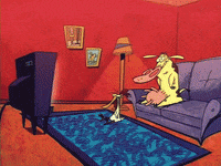 cow and chicken childhood GIF