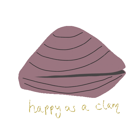 Themessycreative happy joy shell clam Sticker