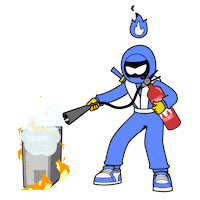 Debugging On Fire Sticker by Pizza Ninjas