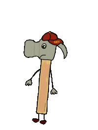 GETMessebau mascot idea hammer idee Sticker