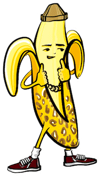 Goljee sexy style yellow banana Sticker