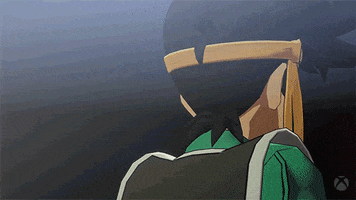 Cartoon gif. Dai from The Adventures of Son Goku turns to stare at something in wide-eyed shock as his mouth hangs open.
