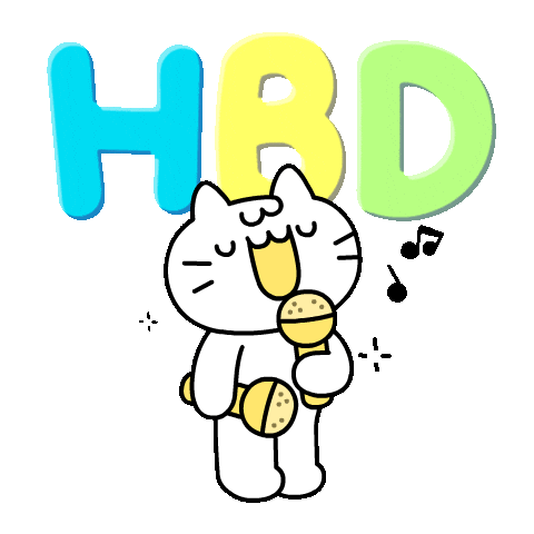 Happy Birthday Cat Sticker by Mikitti