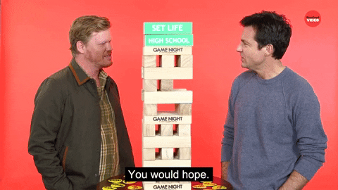 The Cast Of Game Night Plays 2 Truths 1 Lie GIF by BuzzFeed