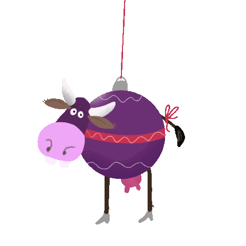 Christmas Cow Sticker