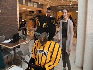 scared mascot GIF by UW-Milwaukee