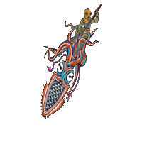 Squid Diver Sticker by TheTatuTribe