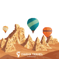 Hot Air Balloon Turkey Sticker by DarmaTravel
