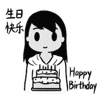 Happy Black And White Sticker