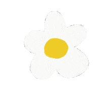 fransiebycindy white flower yellow daisy Sticker