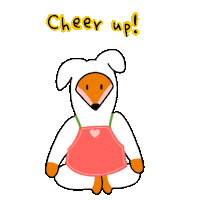 foxbrush_ fox emoticon 귀여운 cheer up Sticker