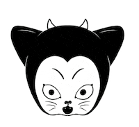Black Cat Wow Sticker