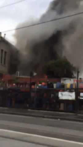 Black Smoke Billows From Fire at Iconic Melbourne Pub