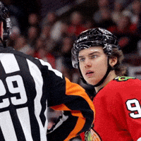 FrankieNazar91 side eye chicago blackhawks connor bedard bedsy GIF