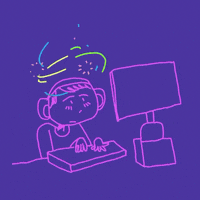 CRABUB artist office working typing GIF
