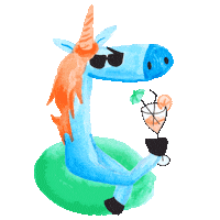 engageDSJ drink style pool unicorn Sticker