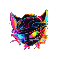 Cool Cat Kitty Sticker by Preneura