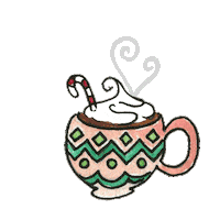 hot chocolate christmas Sticker by Natasha B.