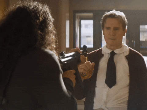 Liam Neeson Gun GIF by The Lonely Island