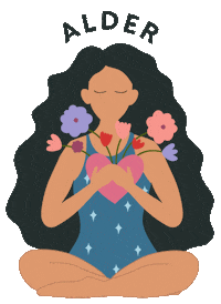 alderjakarta girl illustration flowers yoga Sticker