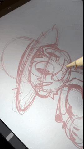 kevcraven drawing procreate apple pencil undo GIF