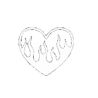 Orartist heart fire coeur blanc Sticker