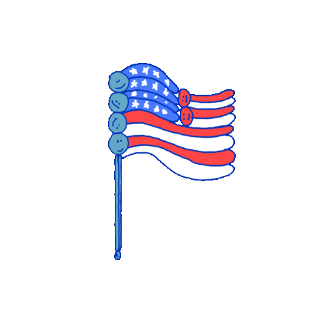 Voting American Flag Sticker by BuzzFeed Animation