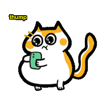 Nervous Cat Sticker by Poku Meow