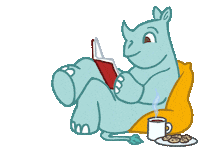 Reading Rhino Sticker by Twinkl Parents