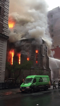 Fire Rips Through Manhattan Church