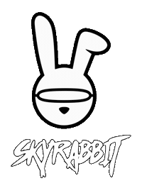 skyrabbitshop logo bunny skydiving goggles Sticker