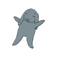 BunBea happy hello wave bunny Sticker