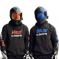 Red And Blue Top Sticker