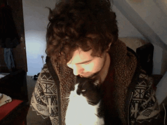 Kissing a cat