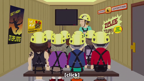 zipline preperation GIF by South Park 