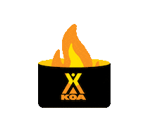 Fire Camping Sticker by KampgroundsofAmerica
