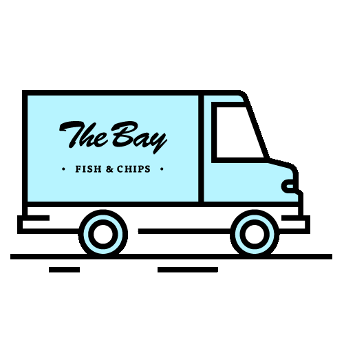 the_bay giphyupload delivery ontheroad fishandchips Sticker