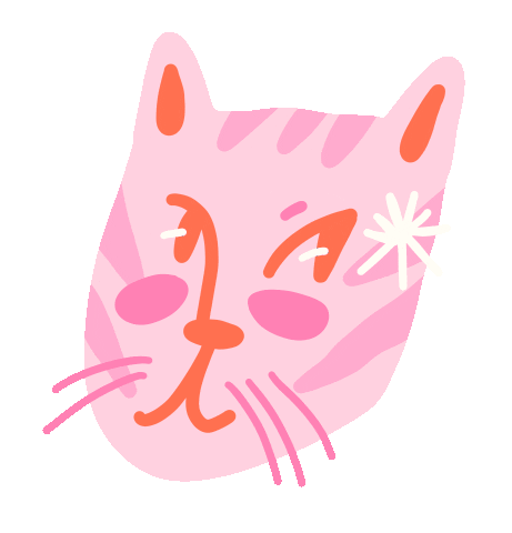 Cat Pink Sticker by Livia Falcaru