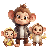 Cute Monkeys Sticker