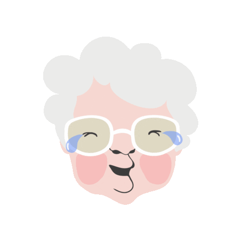 Grandma Laughing Sticker by Piirre