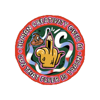 Artificial Intelligence Middle Finger Sticker by Sheri & Co Design Studio
