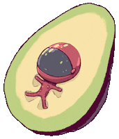 iconeo astronaut avocado snow angel iconeo Sticker