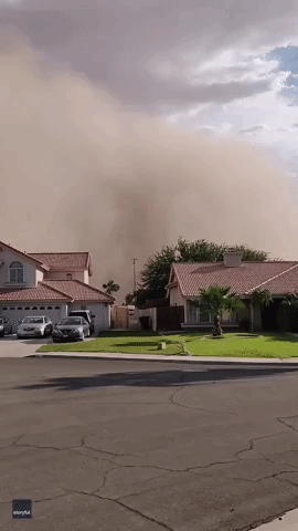 Dust Storm Looms Over Southern California Suburb