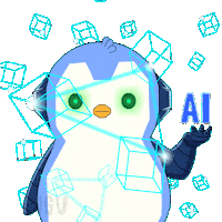 Artificial Intelligence Glitch Sticker by Pudgy Penguins