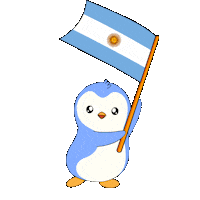 Waving Argentina Flag Sticker by Pudgy Penguins