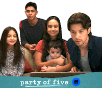 PartyOfFiveTV happy tv television wave Sticker