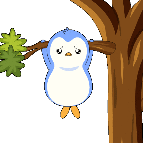 Tired Hang In There Sticker by Pudgy Penguins