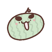 Gwatang_ happy fruit watermelon melon Sticker